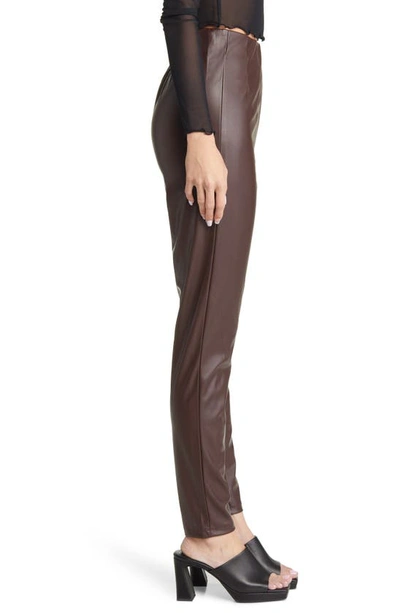 Shop Vero Moda Lana Faux Leather Leggings In Coffee Bean