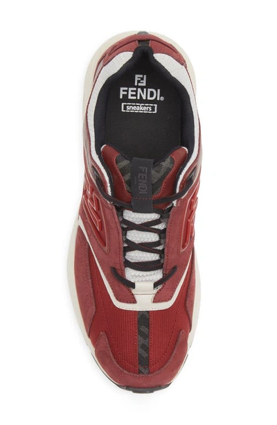Shop Fendi Faster Sneaker In Burg/ Burg/ Burg/ Barol