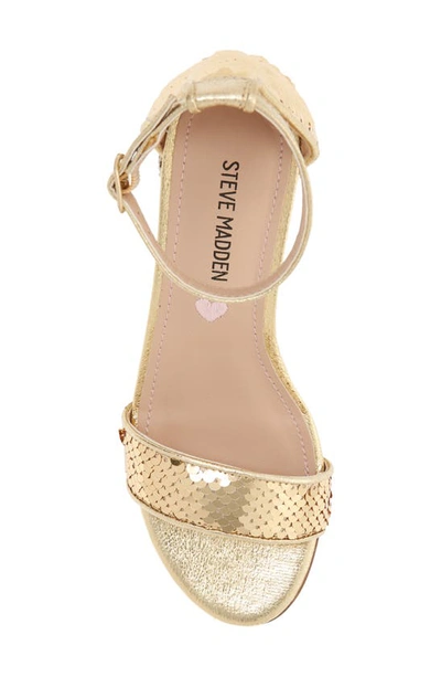 Shop Steve Madden Jcarrson Ankle Strap Sandal In Gold Sequin
