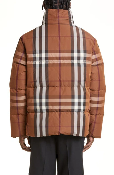 Burberry Packaway Hood Reversible Check Nylon Puffer Jacket In ...