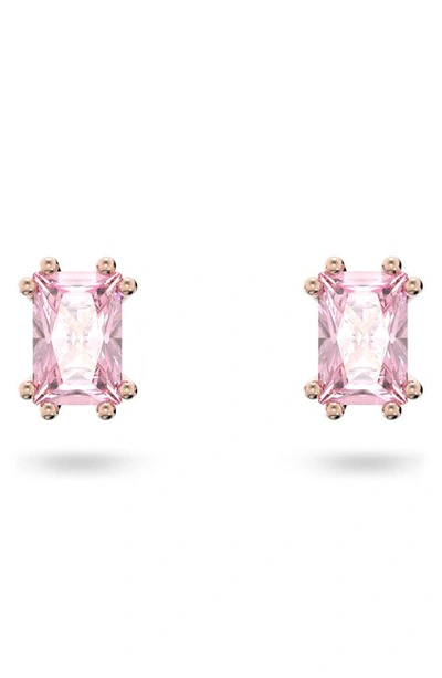 Shop Swarovski Stilla Stud Earrings In Pink