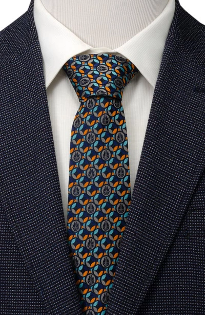 Shop Cufflinks, Inc . Star Wars™ Millennium Falcon Navy Motif Silk Tie In Blue