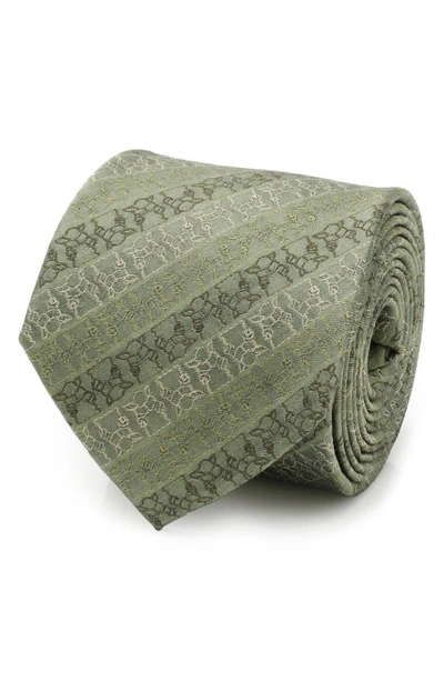 Shop Cufflinks, Inc Grogu Silk Tie In Green