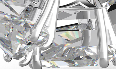 Shop Swarovski Millenia Triangle Cubic Zirconia Hoop Earrings In Silver / Clear Crystal