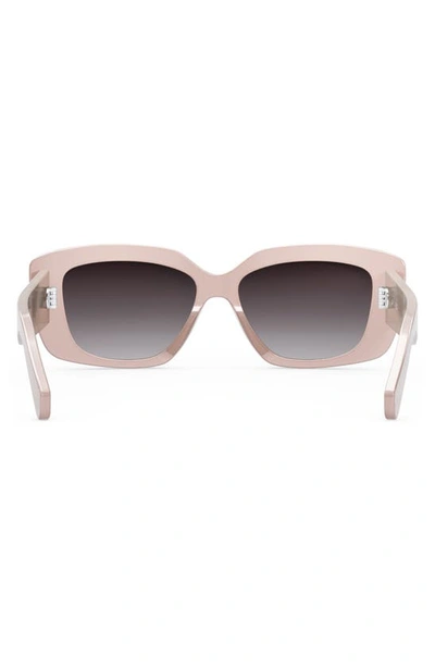 Celine Triomphe 55mm Rectangular Sunglasses In Shiny Pink / Violet