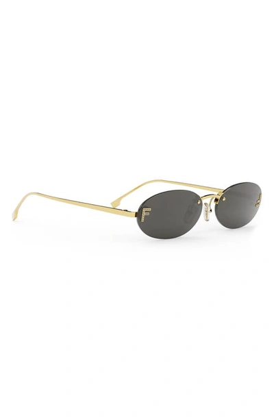Fendi 54mm Oval Sunglasses In Shiny Endura Gold / Smoke
