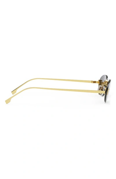 Fendi 54mm Oval Sunglasses In Shiny Endura Gold / Smoke
