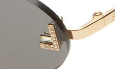 Shop Fendi The  First 54mm Oval Sunglasses In Shiny Endura Gold / Smoke