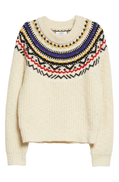 Isabel Marant Étoile Gil Fair Isle Wool-blend Sweater In Ivory | ModeSens