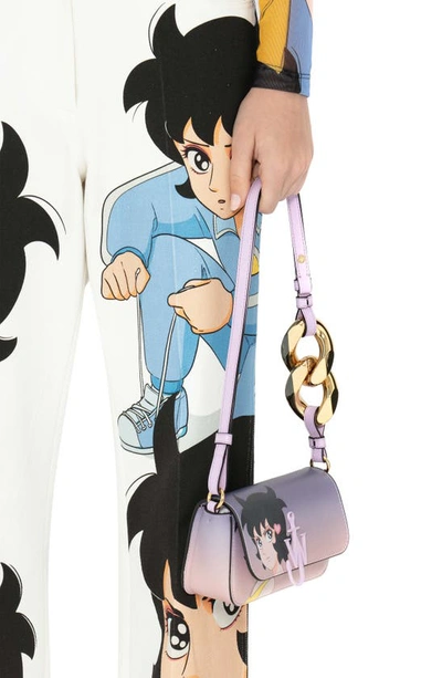 Shop Jw Anderson X 'run Hany' Chain Baguette Anchor Leather Crossbody Bag In Lilac