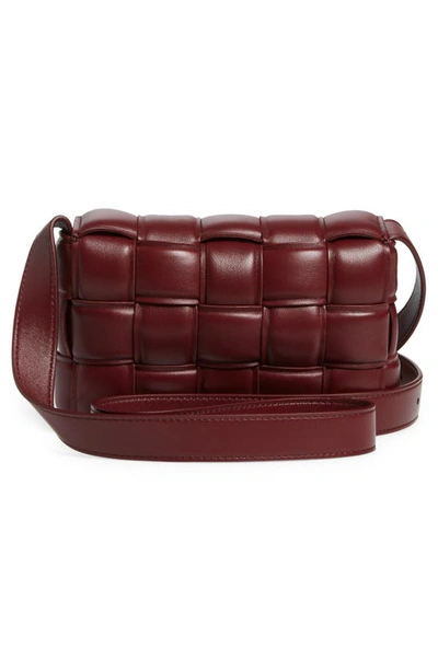 Bottega Veneta Small Padded Cassette Intrecciato Leather Crossbody Bag In Barolo-gold