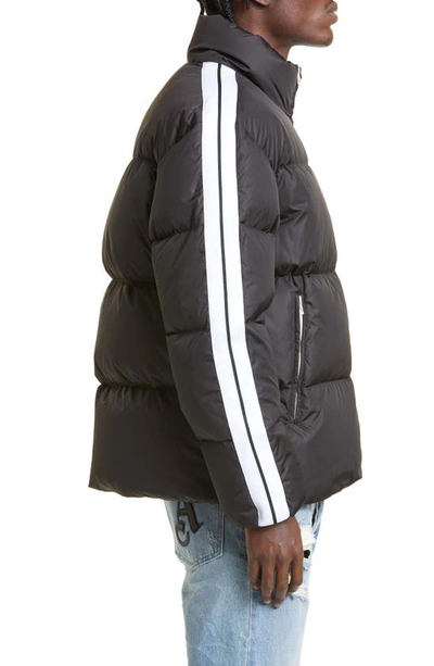 Shop Palm Angels Classic Track Quilted Down Coat In Black White