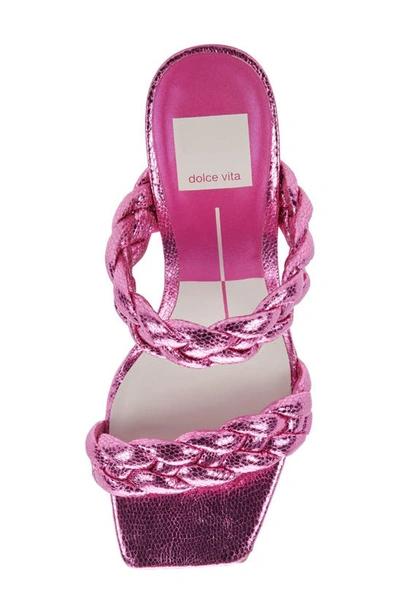 Shop Dolce Vita Paily Braided Sandal In Magenta Crackled Stella