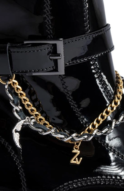 Shop Zadig & Voltaire Laureen Chain Detail Bootie In Noir