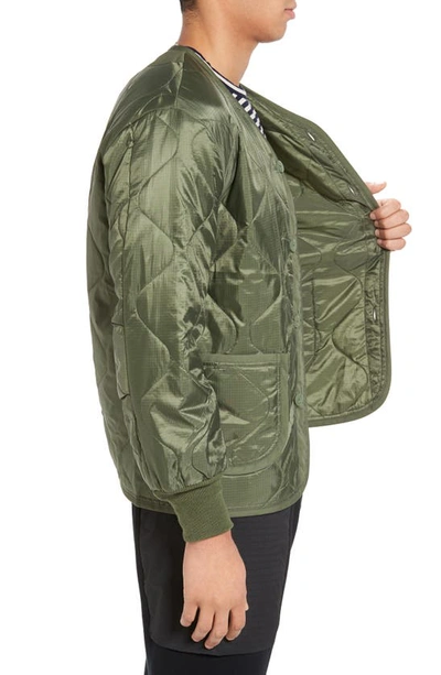 Alpha Industries Als Liner Quilted Ripstop Down Jacket In Olive Green