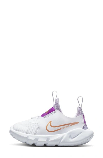 Shop Nike Flex Runner 2 Slip-on Running Shoe In White/ Violet/ Purple/ Copper