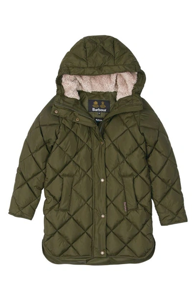 Shop Barbour Kids' Sandyford Quilted Jacket In Olive