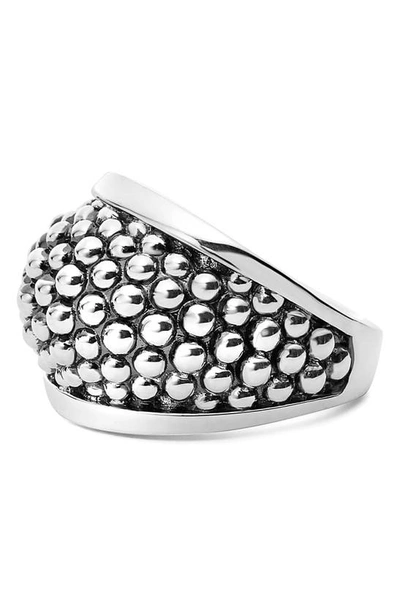 Lagos Signature Caviar Beaded Ring In Silver
