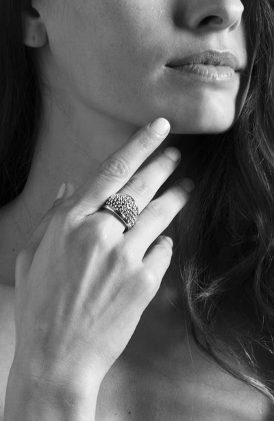 Lagos Signature Caviar Beaded Ring In Silver