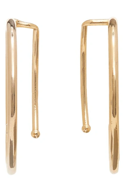 Shop Dolce & Gabbana Dolce&gabbana Dg Logo Over The Ear Hoop Earrings In Zoo00 Oro