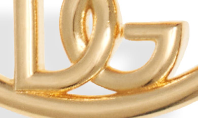 Shop Dolce & Gabbana Dg Logo Over The Ear Hoop Earrings In Zoo00 Oro