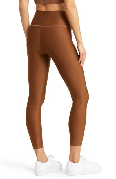 Alo Yoga Airlift High Waist Midi Leggings In Cinnamon Brown