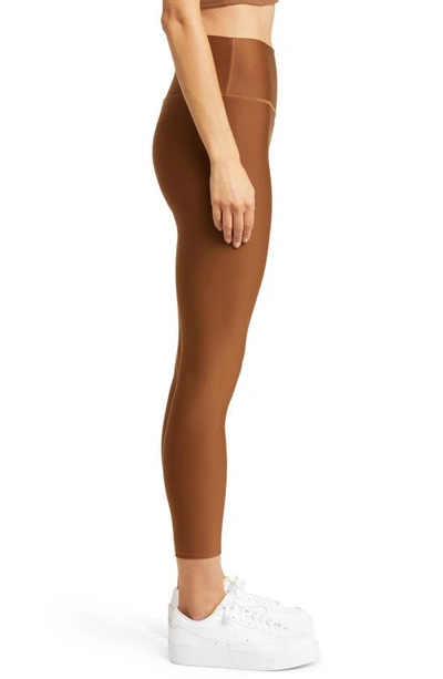 Alo Yoga Airlift High Waist Midi Leggings In Cinnamon Brown