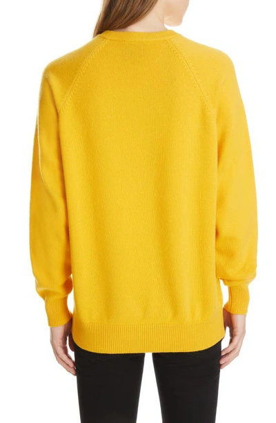 Shop Givenchy 4g Logo Intarsia Bicolor Cashmere Sweater In Golden Yellow