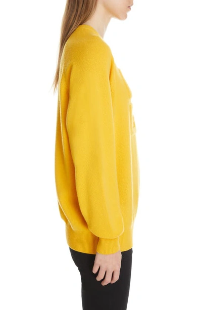 Shop Givenchy 4g Logo Intarsia Bicolor Cashmere Sweater In Golden Yellow