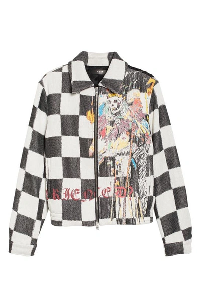 Shop Amiri X Wes Lang Sacrifices Checkerboard Cotton Blend Twill Jacket In Multi