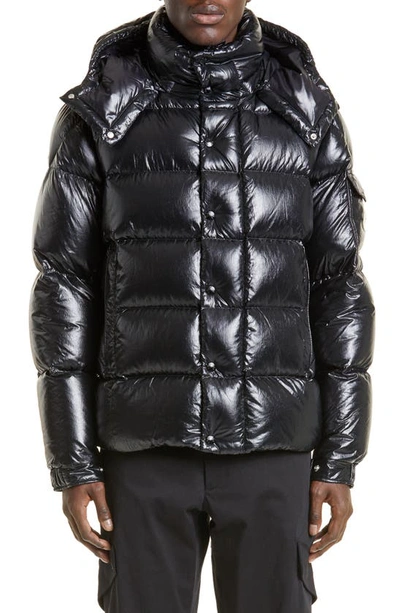 Moncler Maya High-shine Padded Jacket In Black | ModeSens