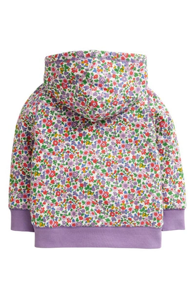 Mini Boden Kids' Shaggy Lined Print Hoodie In Aster Purple Floral
