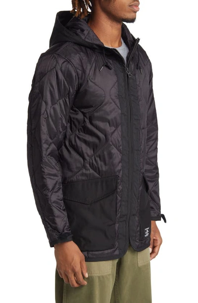Shop Alpha Industries Quilted Fishtail Jacket In Black