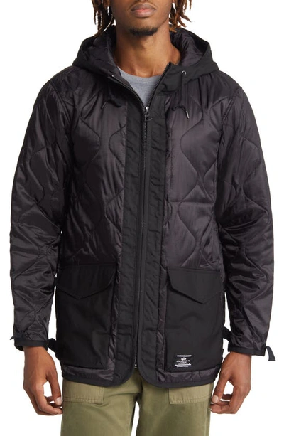 Shop Alpha Industries Quilted Fishtail Jacket In Black