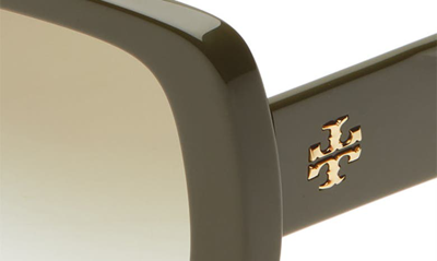 Shop Tory Burch 54mm Butterfly Sunglasses In Olive/ Olive Gradient