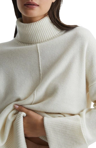 Shop Reiss The Sarah Wool & Cashmere Turtleneck Sweater In Cream