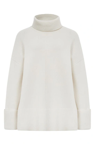 Shop Reiss The Sarah Wool & Cashmere Turtleneck Sweater In Cream