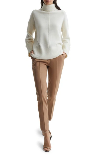 Shop Reiss The Sarah Wool & Cashmere Turtleneck Sweater In Cream