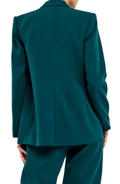 Endless Rose Single Breasted Blazer In Emerald