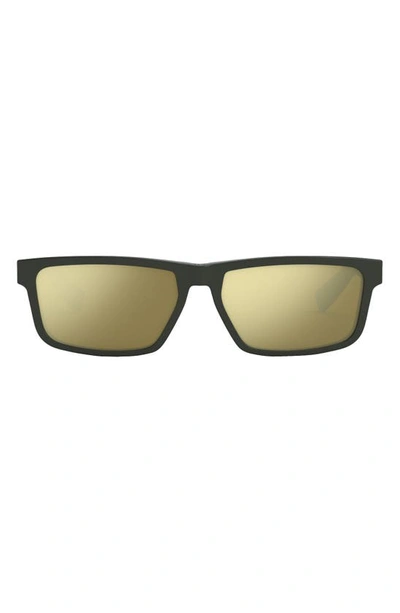 Shop Dior 'ider S2u 57mm Rectangular Sunglasses In Shiny Dark Green / Roviex