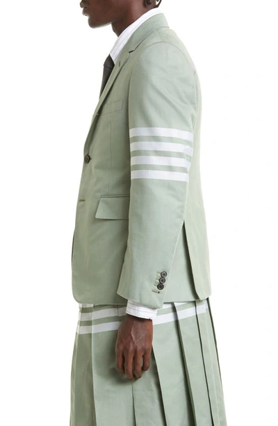 Shop Thom Browne Fit 1 4-bar Cotton Twill Sport Coat In Dark Green