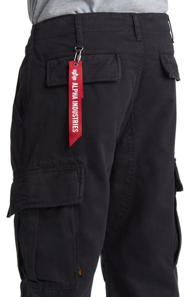 Shop Alpha Industries Acu Straight Leg Cargo Pants In Black