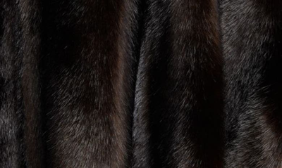 Shop Balenciaga Faux Fur A-line Coat In Dark Brown