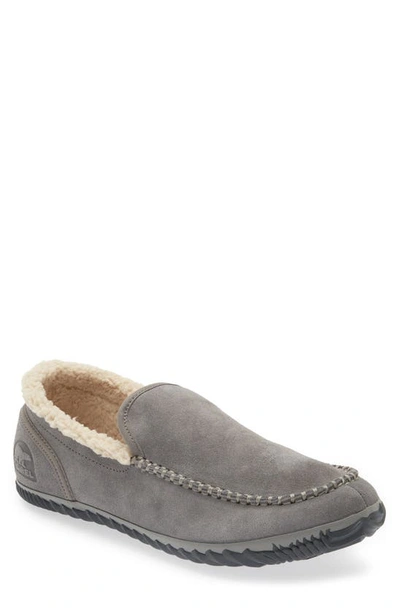 Shop Sorel Dude Moc™ Faux Fur Lined Slipper In Grey