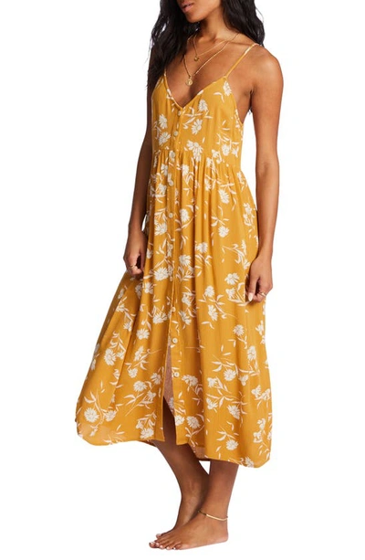 Shop Billabong Venice Babe Floral Print Sundress In Golden Spice