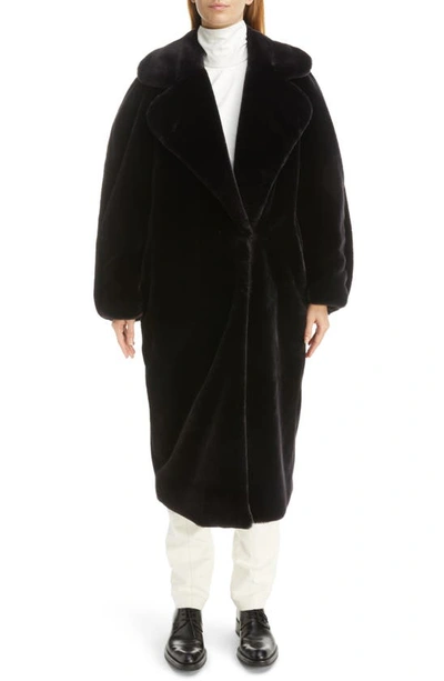 Dries Van Noten Royal Oversized Faux Fur Coat In Midnight | ModeSens