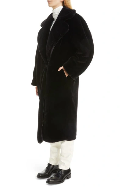 Shop Dries Van Noten Royal Tris Faux Fur Coat In Midnight 511
