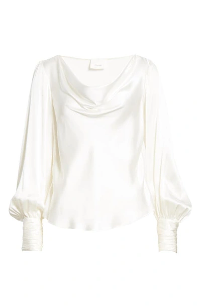 Cinq À Sept Taylee Silk Satin Blouse In Ivory | ModeSens