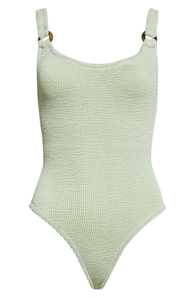 Shop Hunza G Domino One-piece Swimsuit In Sage