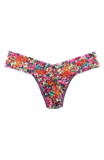 Shop Hanky Panky Print Lace Low Rise Thong In Pashley Manor Gardens